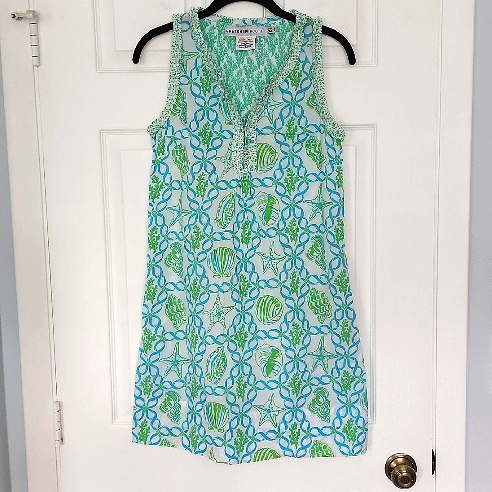 Gretchen Scott Seashell Design Ruffle Dress